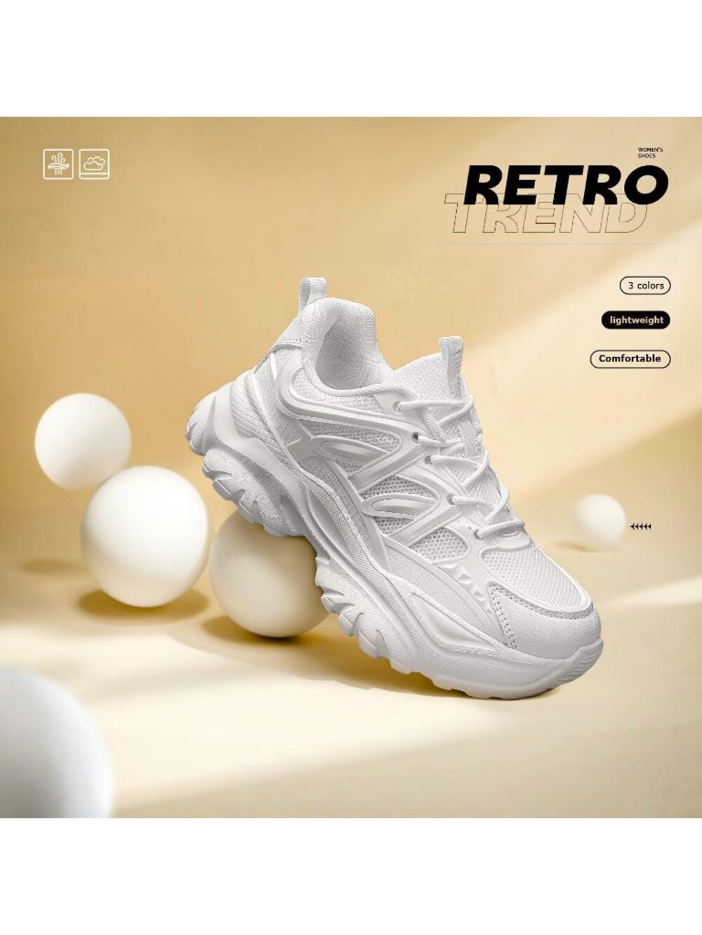 Women's White Running Shoes Non Slip Ladies Walking Fashion Athletic Sneaker - Picture 3 of 7